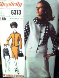 6313 65 SUIT JACKET SLVS OR NOT,BLOUSE,SKIRT,SCARF PATTERN 12